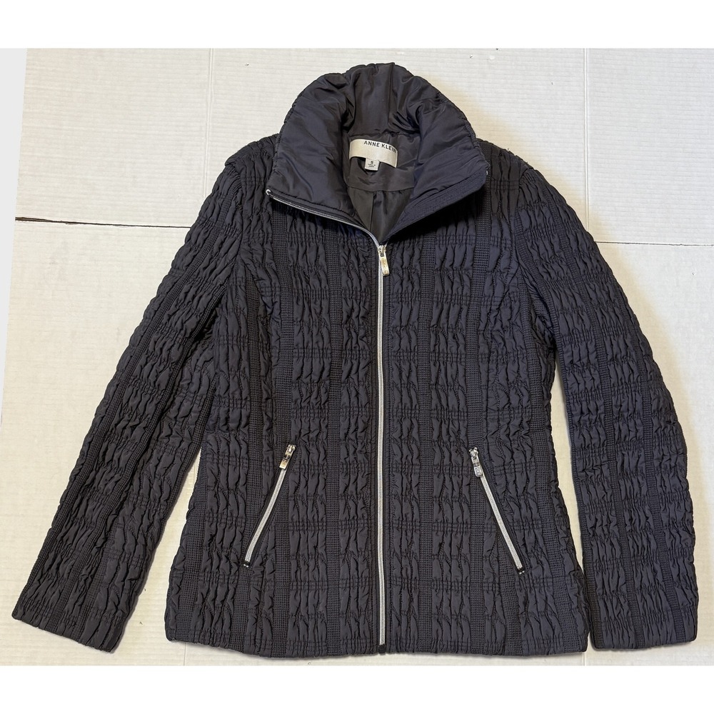 ANNE KLEIN Briana - Women's Smoke (Dark Gray) Scrunchy Jacket - Size Small